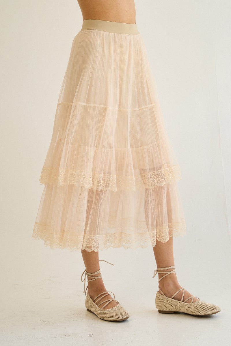 The Greii Mesh Midi Skirt