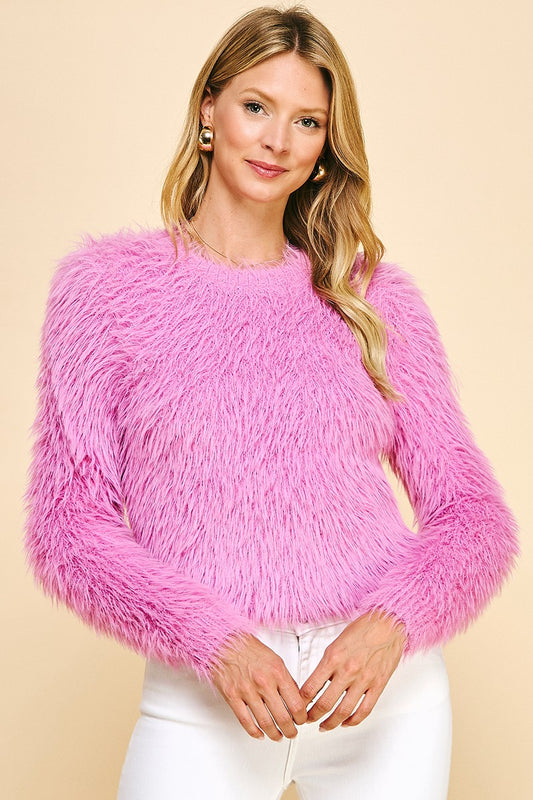 Fuzzy Cropped Sweater