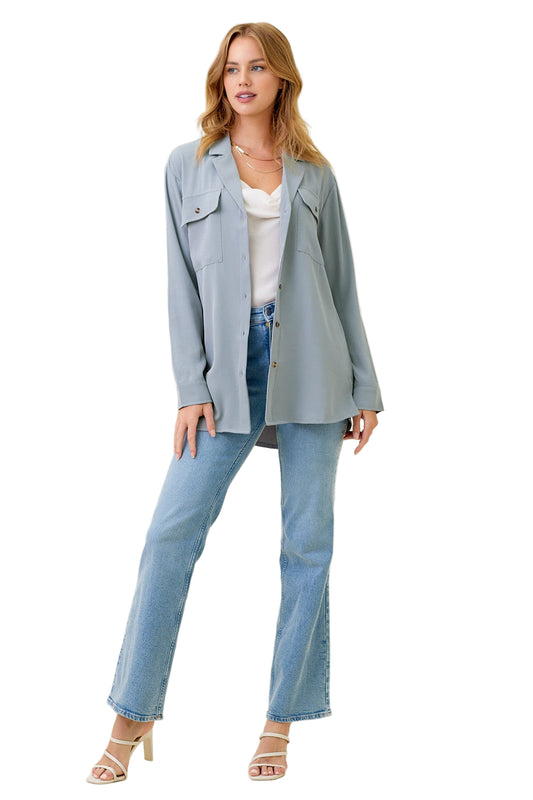 Mystree Collared Button Down Shirt