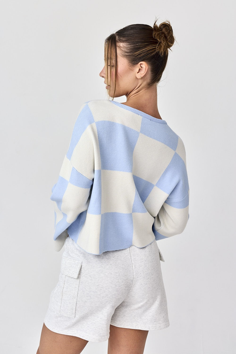Sarah Checkered Long Sleeve Sweater