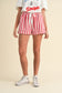 AnnieWear Stripe Twill Denim Shorts