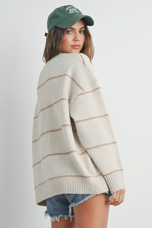 Buttermelon Striped Pattern Sweater