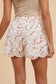 AnnieWear Scallop Edge Floral Print Shorts