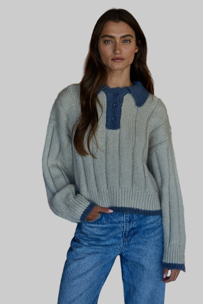 By Together Collared Knit Sweater Pullover