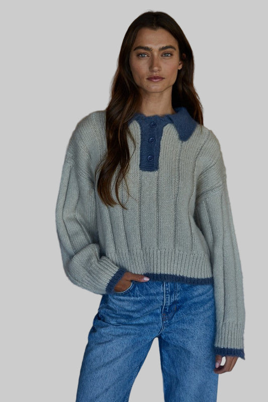By Together Collared Knit Sweater Pullover