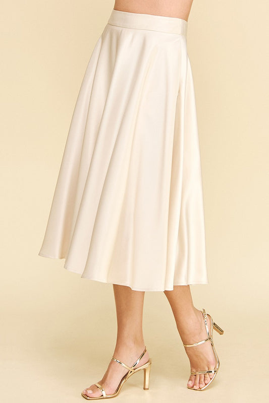 Pinch Silky Pleated Midi Skirt