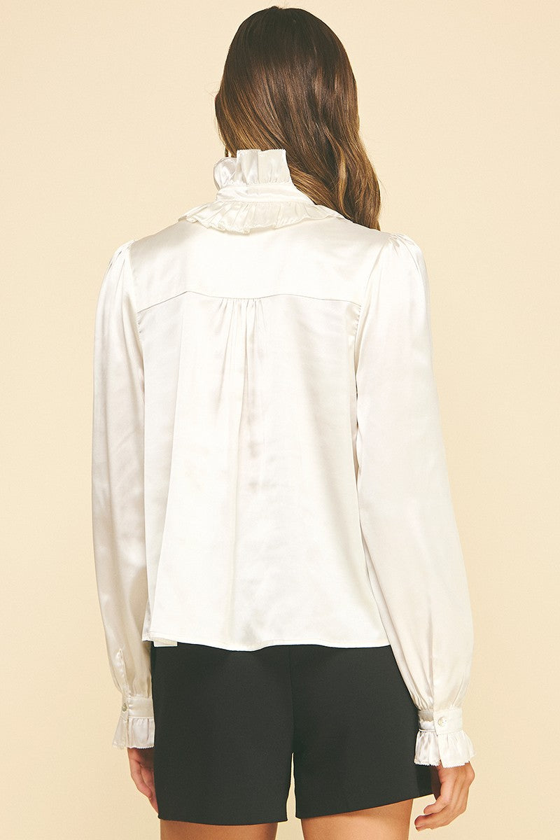 Pinch Silky Ruffled Button Down Shirt