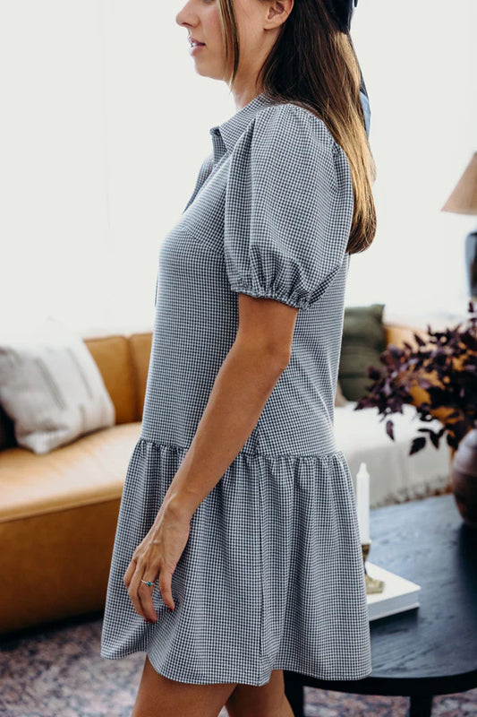 MikaRose The Esme in Nimbus Check Dress