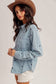 Hem and Thread Tencel Heart-Embroidered Denim Shirt