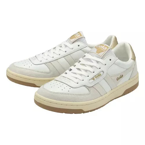 Gola Women's Hawk Trainer Sneaker White/Gold