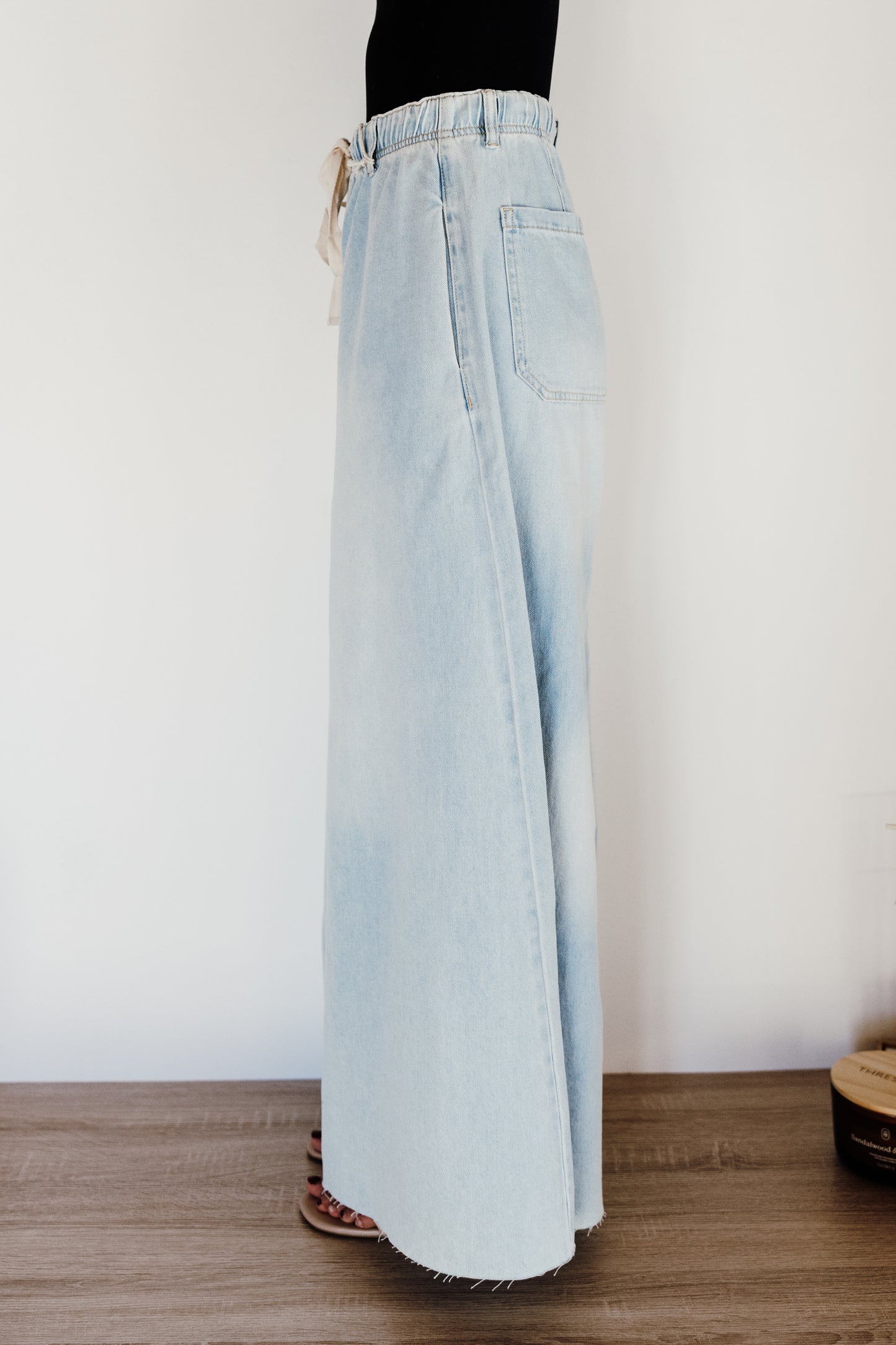 By Together Denim Drawstring Wide Leg Pants