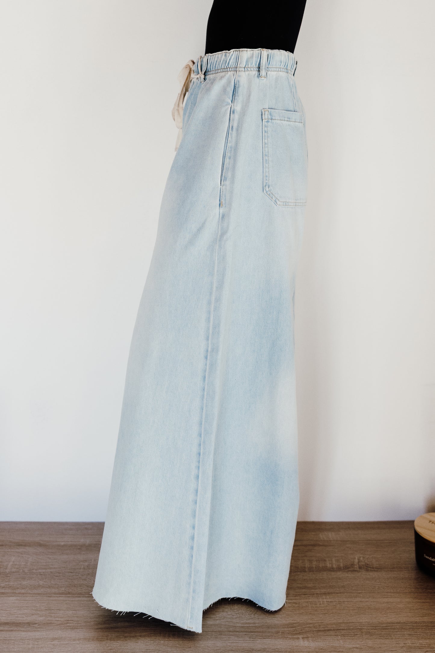 By Together Denim Drawstring Wide Leg Pants