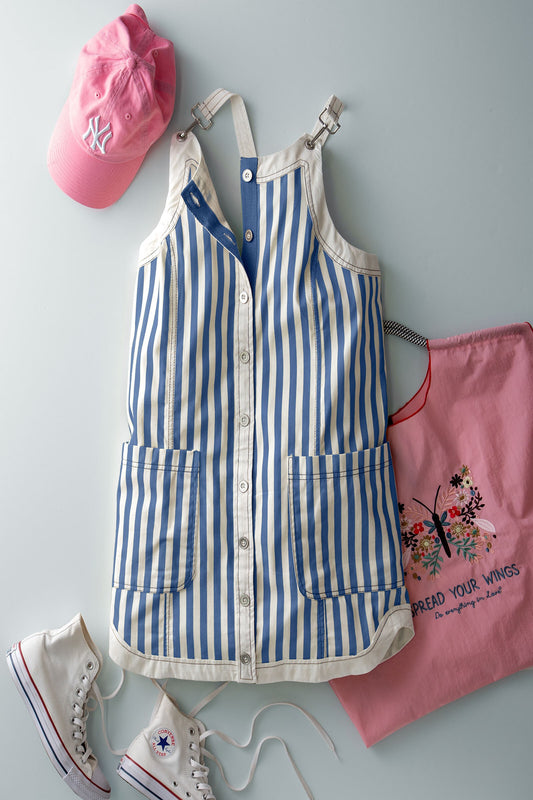 Urban Daisy Sunshine Stripe Overall Dress