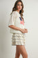Buttermelon Flag Print Open Knit Crochet Sweater Top