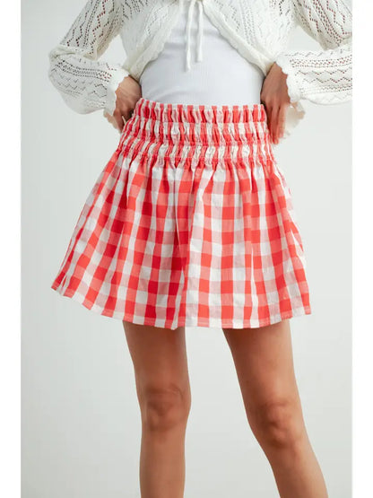 Buttermelon Checked Patterned Plaid Skirt