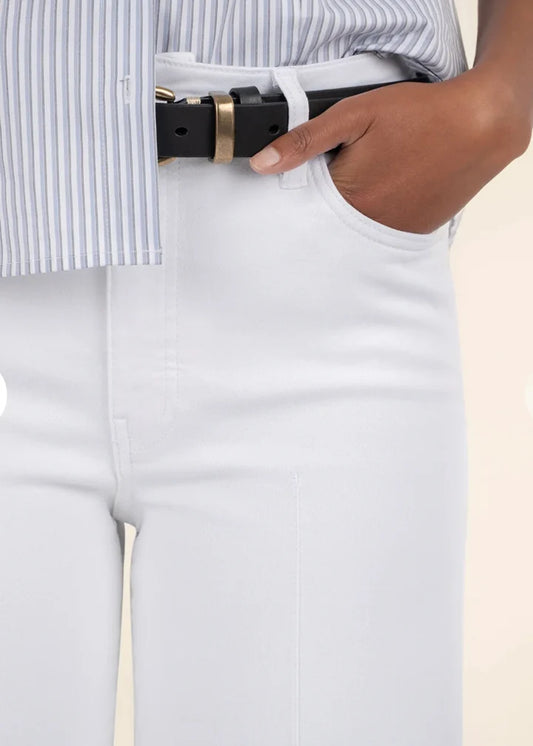 Kut from the Kloth Meg Pink Tuck Wide Leg Jeans