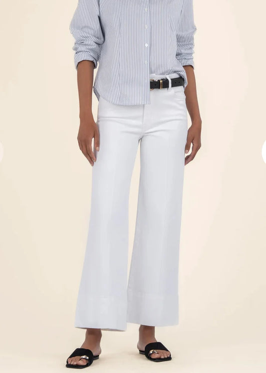 Kut from the Kloth Meg Pink Tuck Wide Leg Jeans