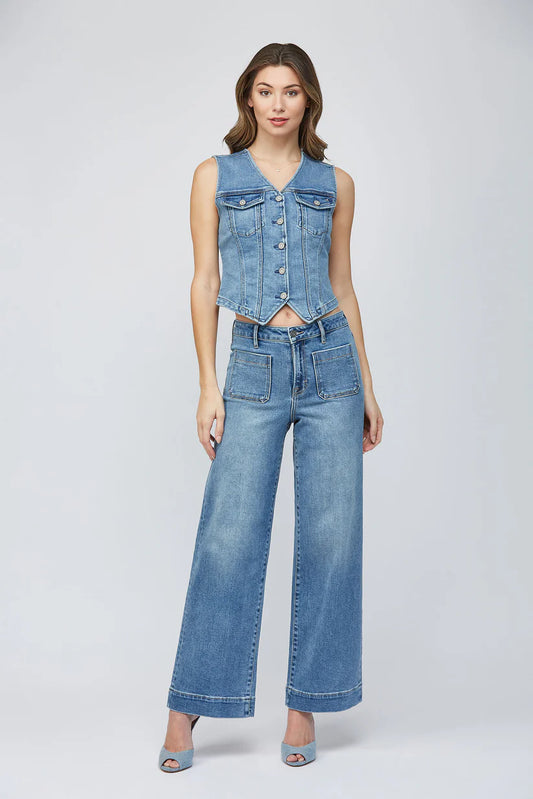 Hidden Rebel Fitted Denim Vest