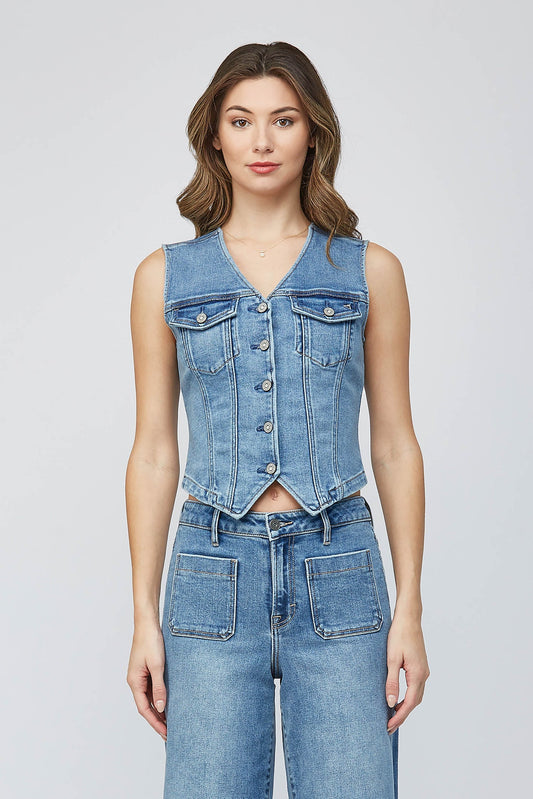 Hidden Rebel Fitted Denim Vest