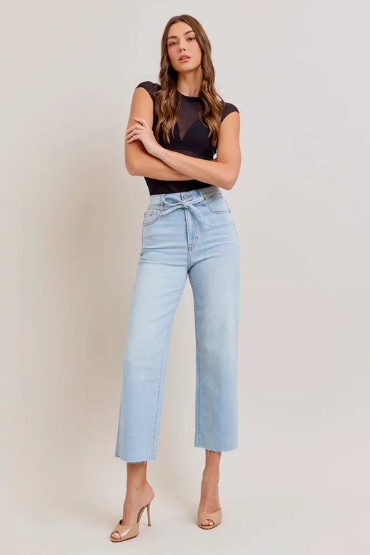 Hidden Ella Tie Waist Stretch Wide Leg