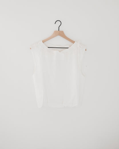 THML Sleeveless Tie neck Ruffle Top