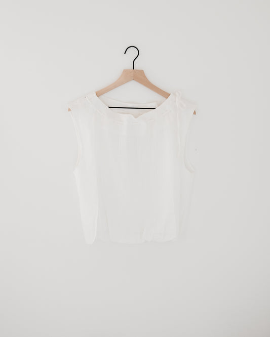 THML Sleeveless Tie neck Ruffle Top