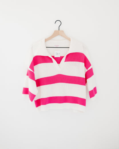 Buttermelon V-Neck Striped Sweater