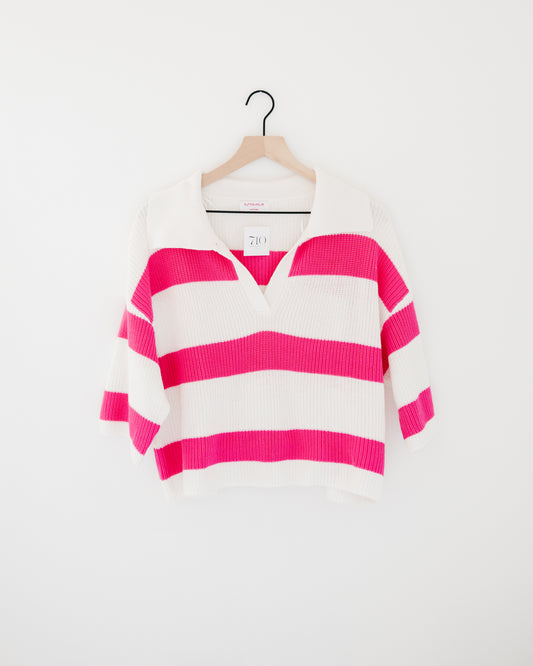 Buttermelon V-Neck Striped Sweater