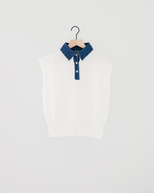 Elan Mix Media Cap Sleeve Sweater