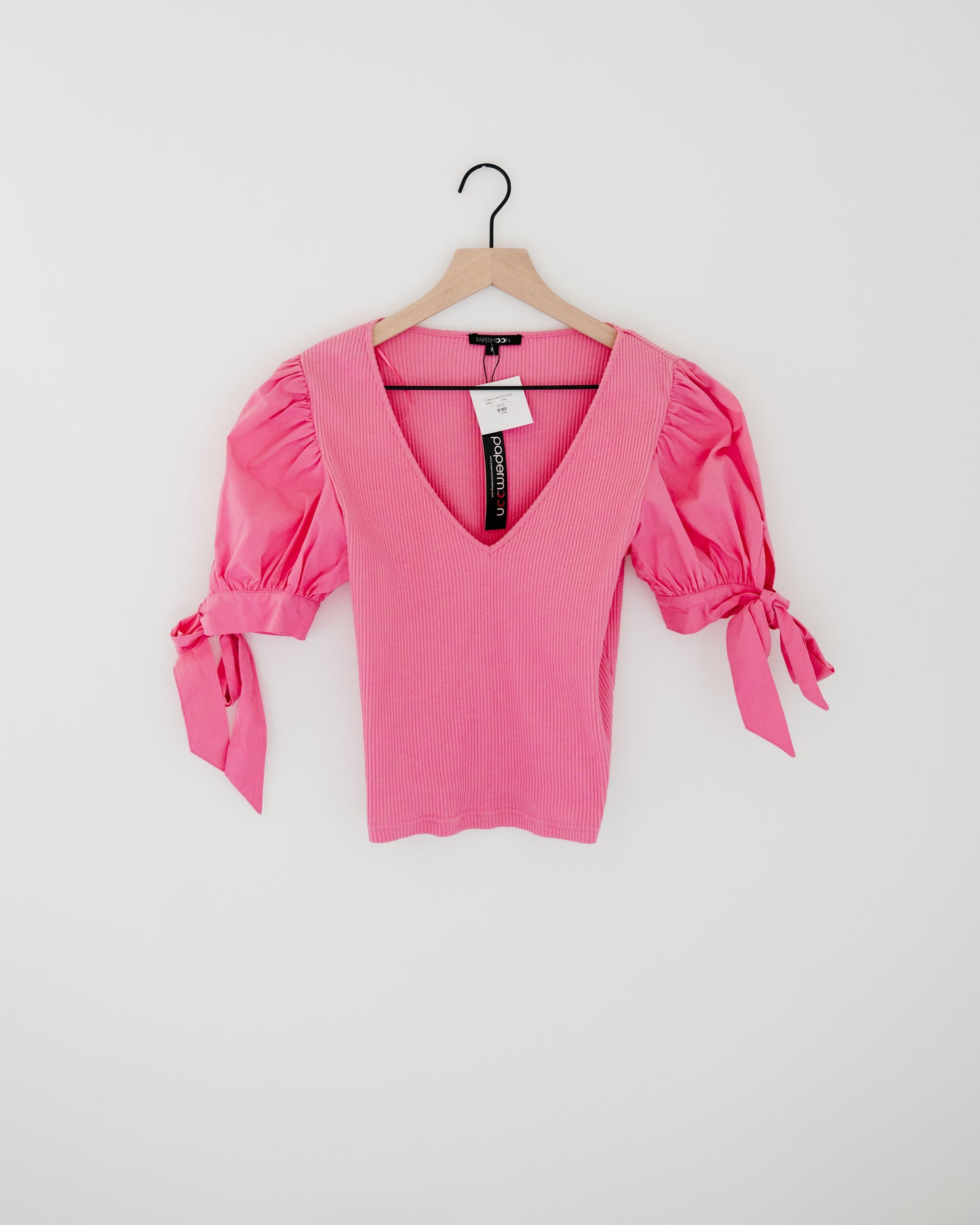 Papermoon Camilla V-Neck Puff Sleeve Top