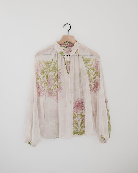 Mystree Ruffle Collar Peasant Blouse
