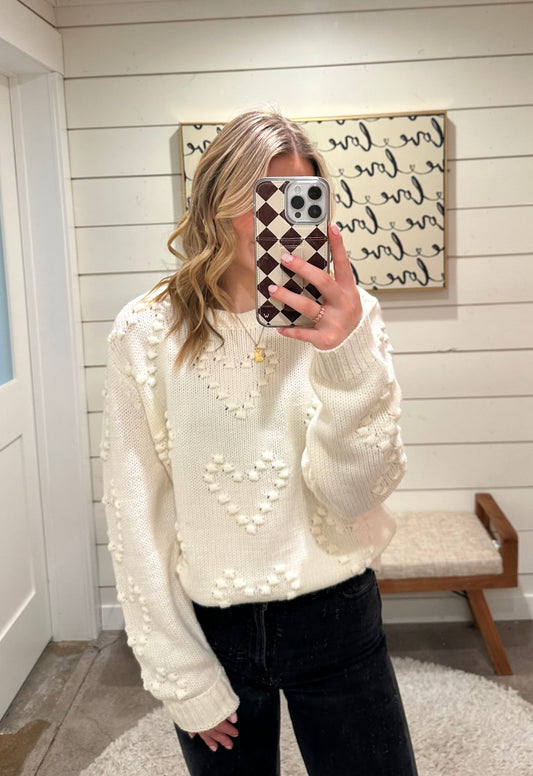 Textured Heart Sweater