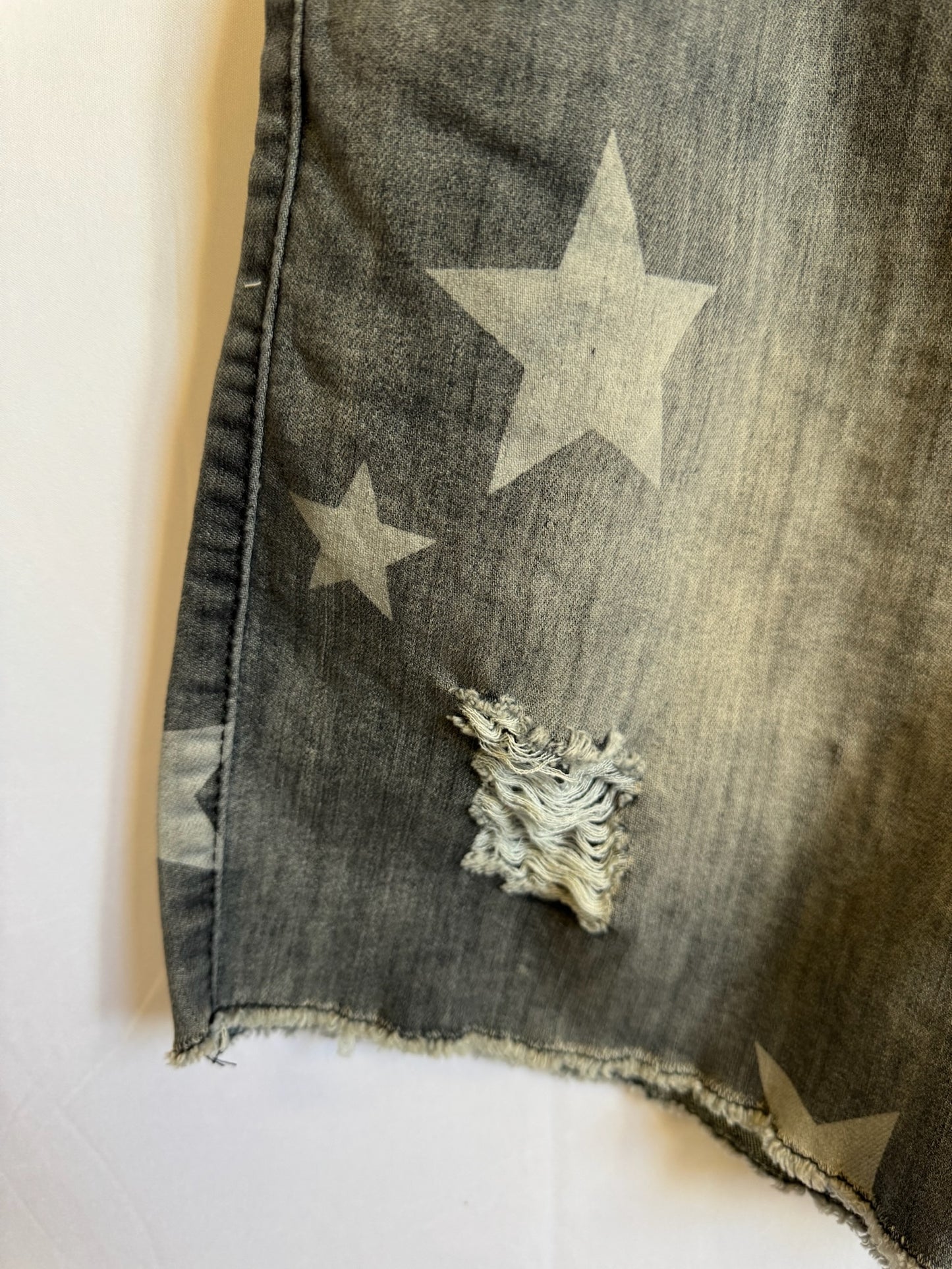 Star Washed Denim Shorts