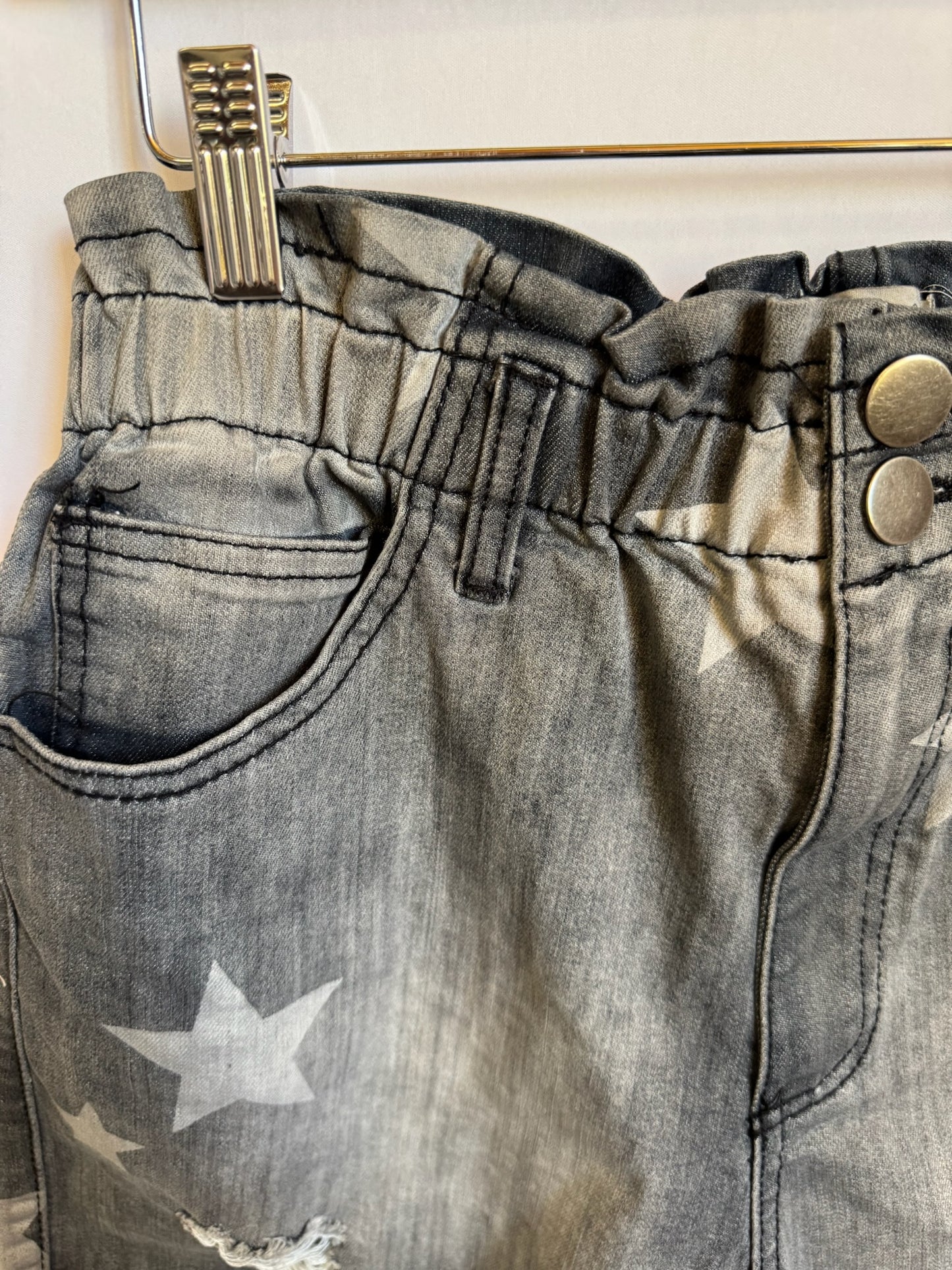 Star Washed Denim Shorts