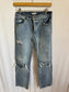 Medium Wash Ripped Cropped Jeans