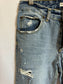 Medium Wash Ripped Cropped Jeans
