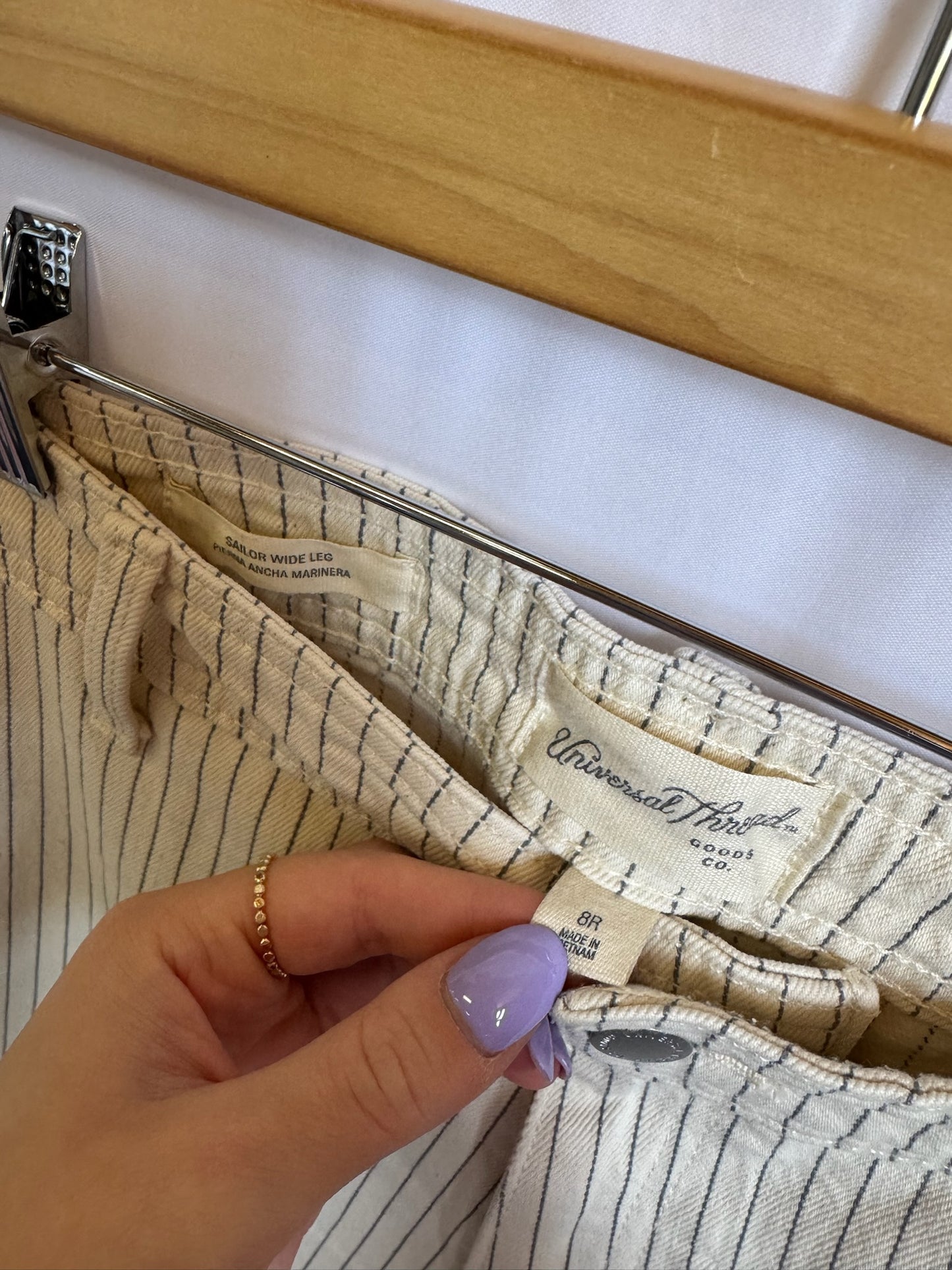 Sailor Pinstripe Wide Leg Jeans