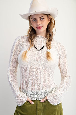 Easel Lace Fitted Top