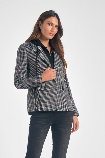 Elan Plaid Blazer Hoodie