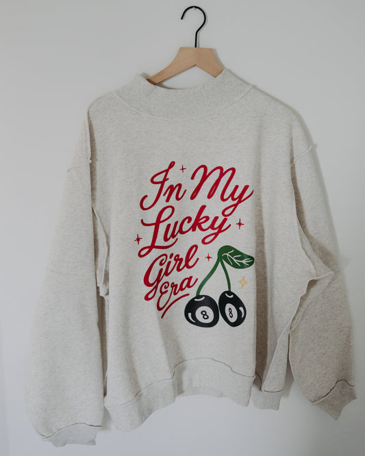 Bucketlist In My Lucky Girl Era Mock Neck Sweatshirt