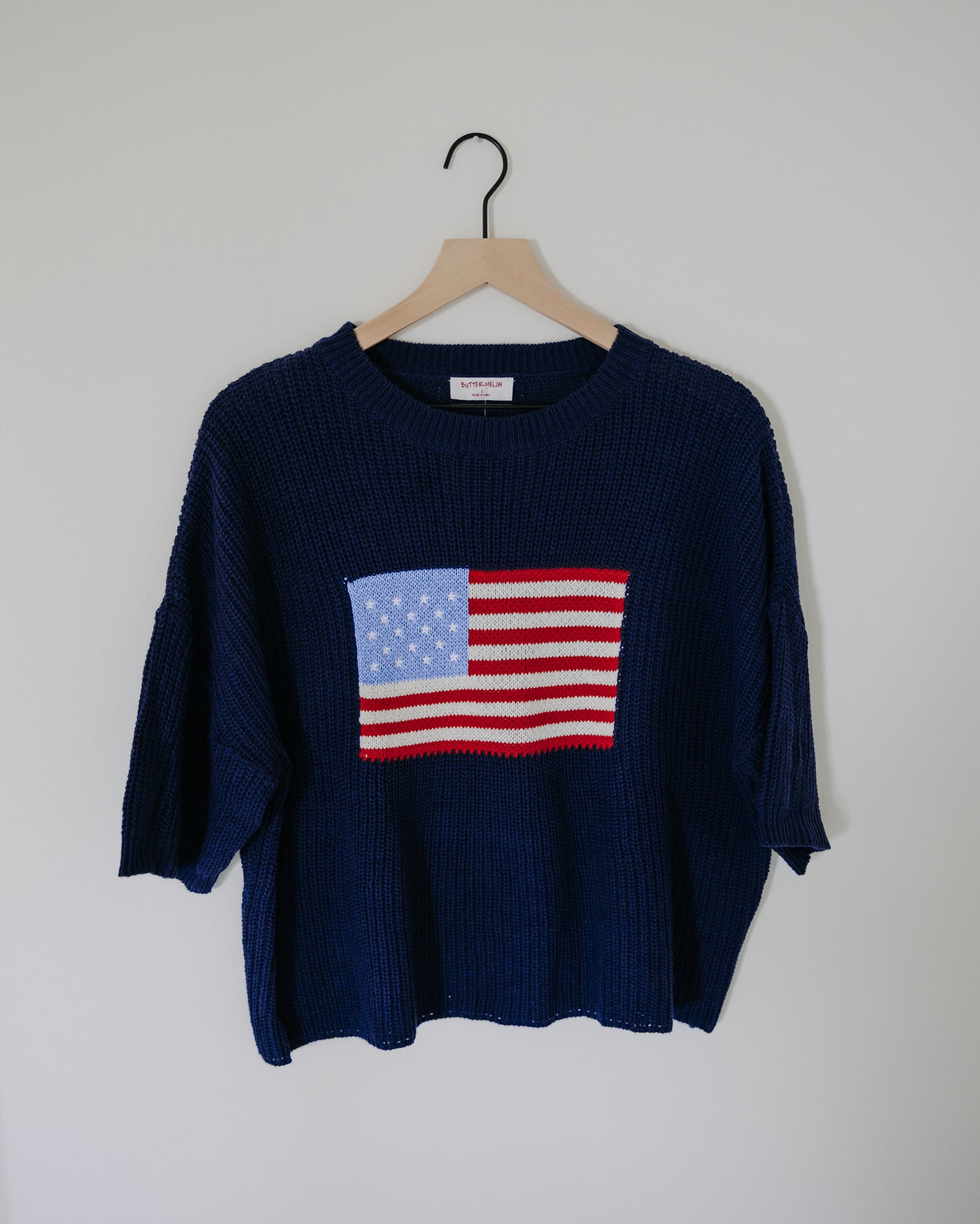 Buttermelon Flag Knit Sweater