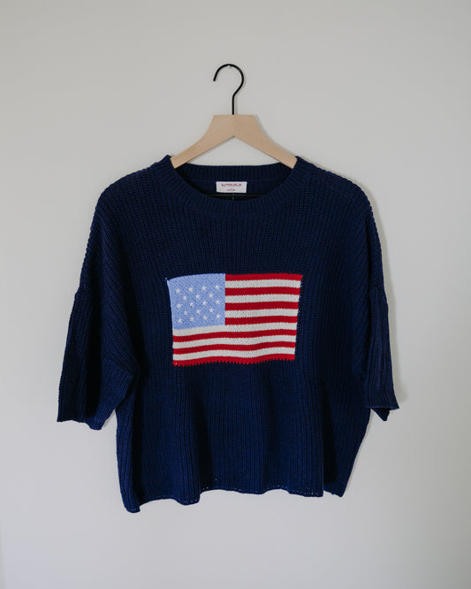 Buttermelon Flag Knit Sweater