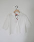 THML Ruffle V-Neck Short Sleeve Button Down Blouse