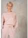 LaBiz Semi-Cropped Ribbed Sweatshirt in Powder Pink