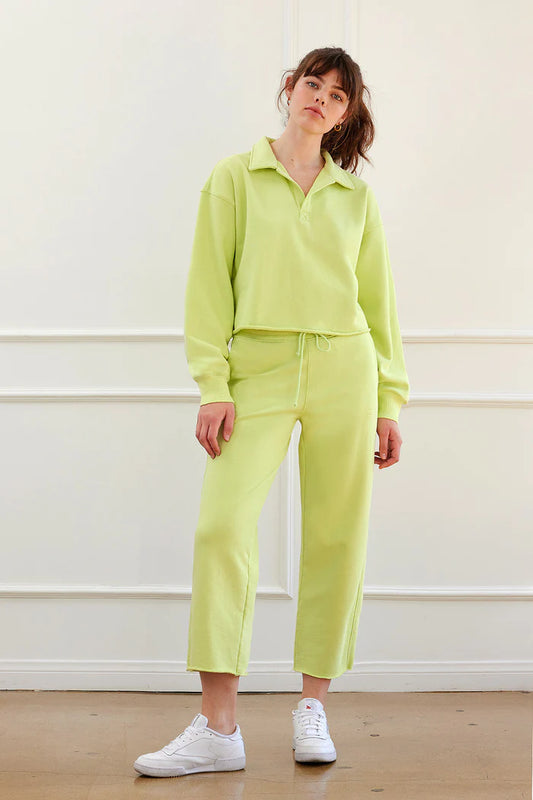 Cream Yoga Phoenix Cropped Straight-Cut Sweatpants