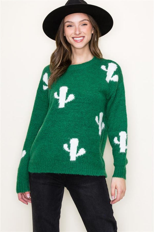 Cactus Pattern Sweater