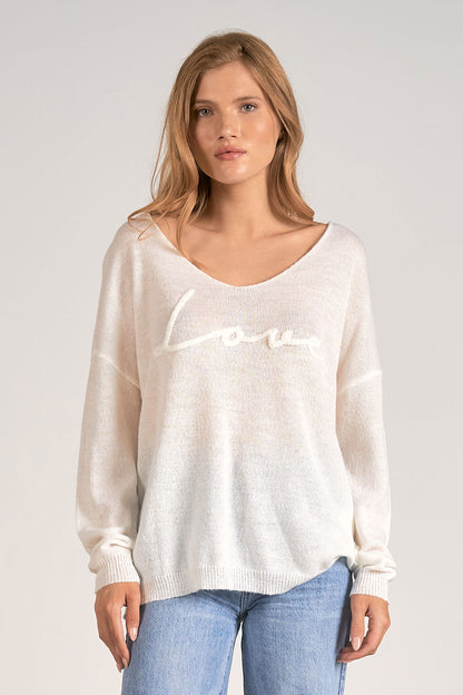 Elan V-neck Love Sweater