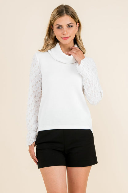 Contrast Sleeve Knit Top