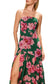 Dress Forum Desert Bloom Strapless Drop Waist Maxi Dress