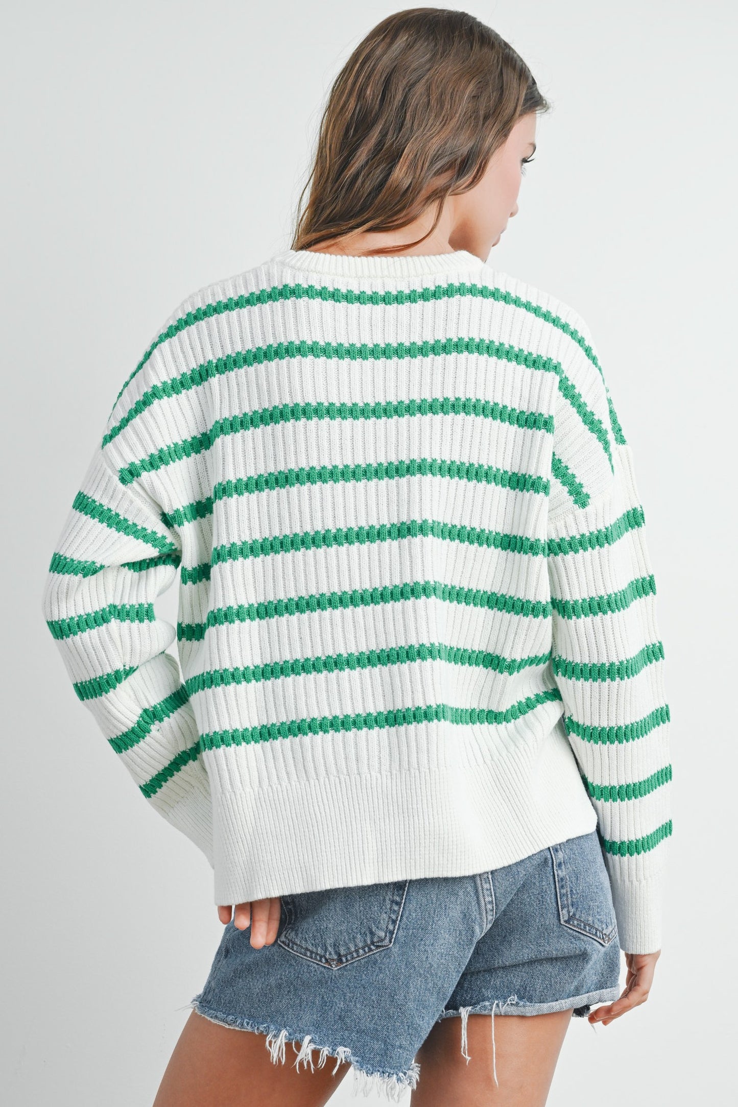 Buttermelon Boat Neck Striped Sweater